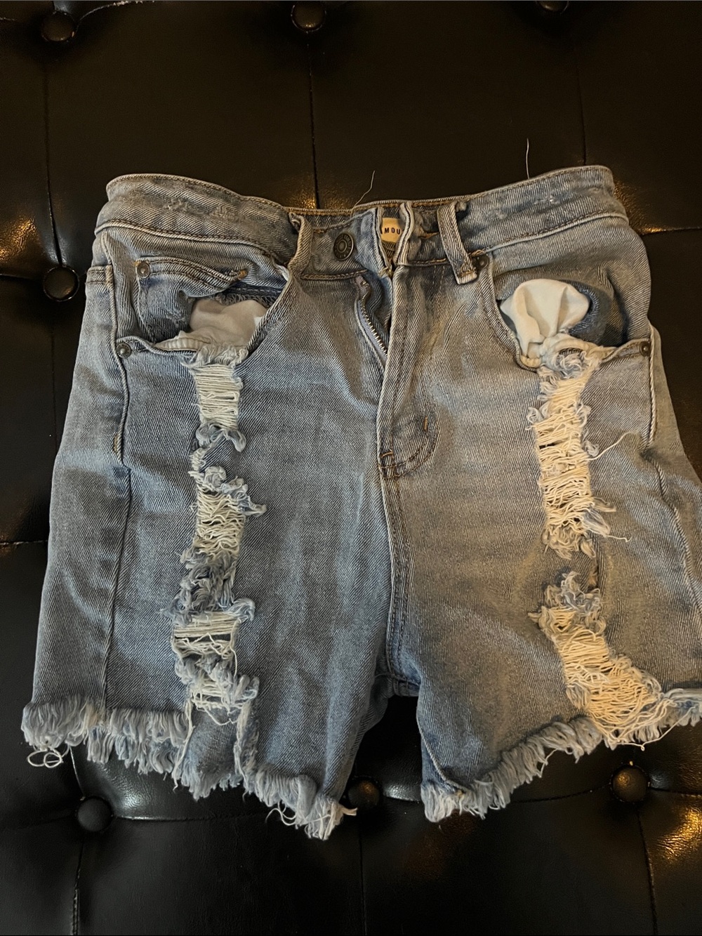 Almost Famous Light Blue Distressed Denim Shorts